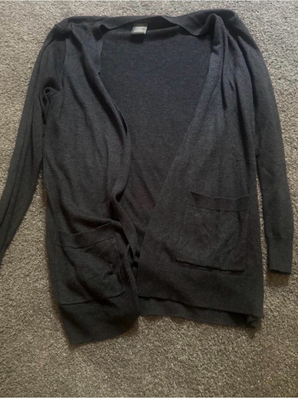 Women's Open-Front Black Cardigan Sweater